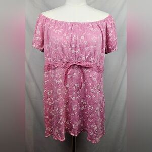 Fashion Bug Y2k Babydoll 18/20 Bow Front Tie Back Off‎ Shoulder Coquette